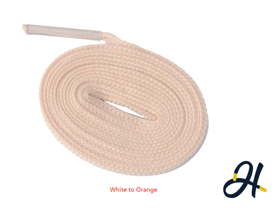 Heat activated/ UV colour Changing laces (white to orange)