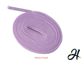 Heat activated/ UV colour Changing laces (white to purple)