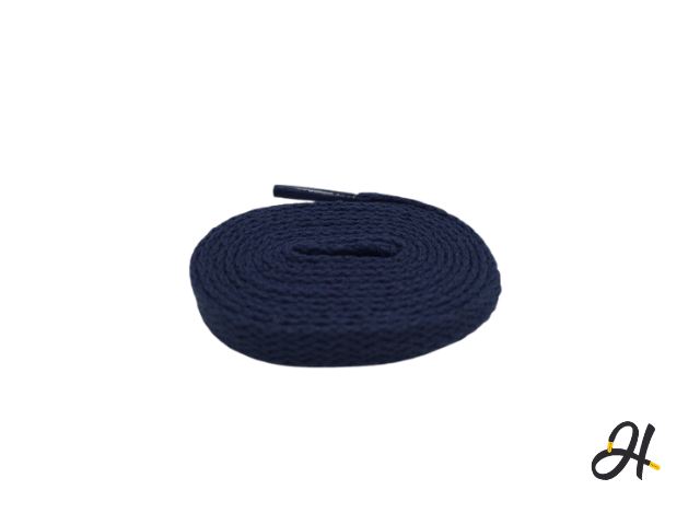 Flat Polyester Laces-Navy Blue