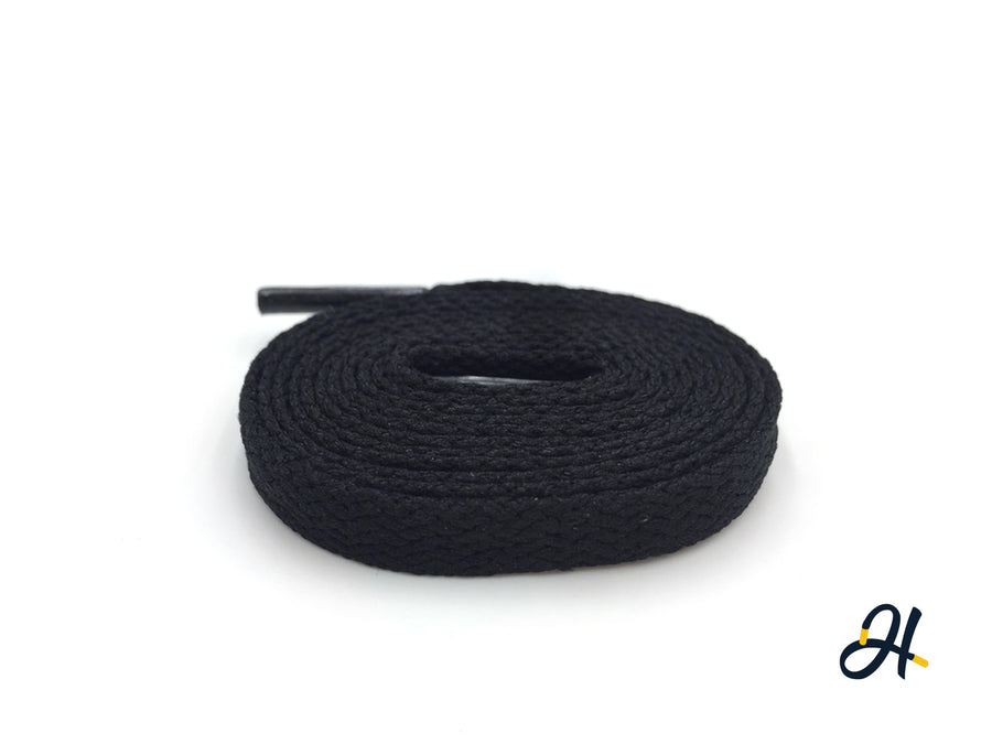 Flat Polyester Laces- Black