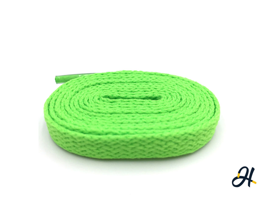 Flat Polyester Laces- Volt Green