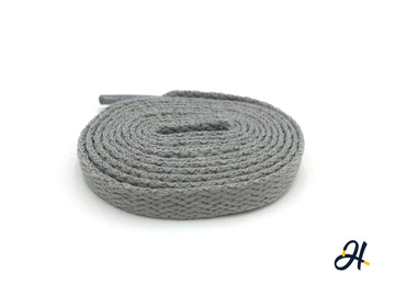 Flat Polyester Laces- Mid Grey