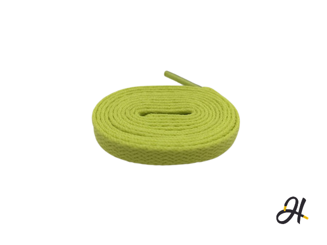 Flat Polyester Laces- Yellow/Green
