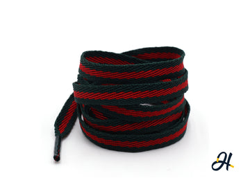 Striped Red and Green Flat Laces